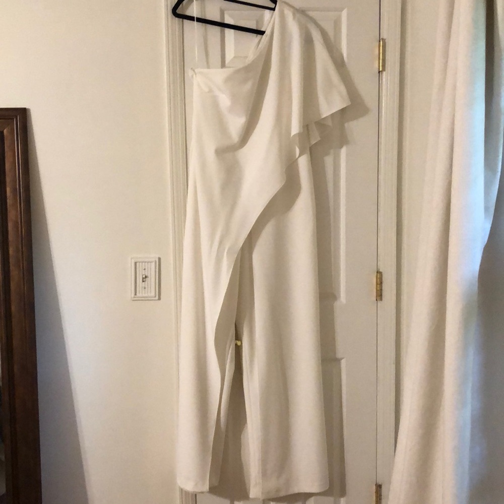 White one shoulder jumpsuit